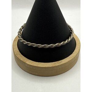 Reserved - nikkii - Silver Twisted Rope Bangle Bracelet Sleek & Timeless Design